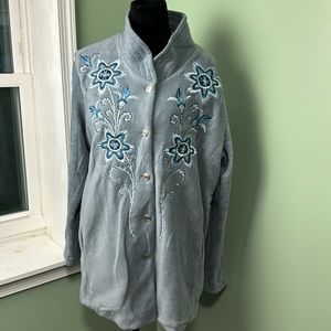 Bob Mackie, fleece jacket, XL gray